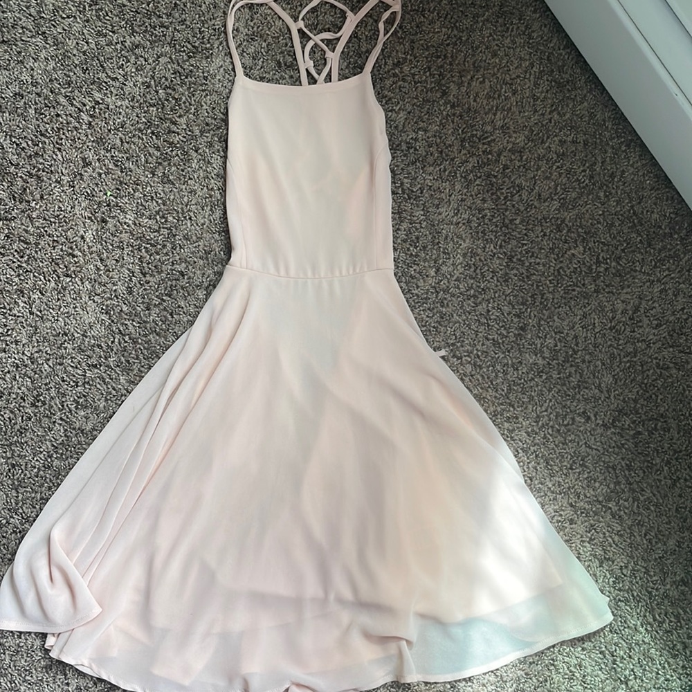 XS light peach dress